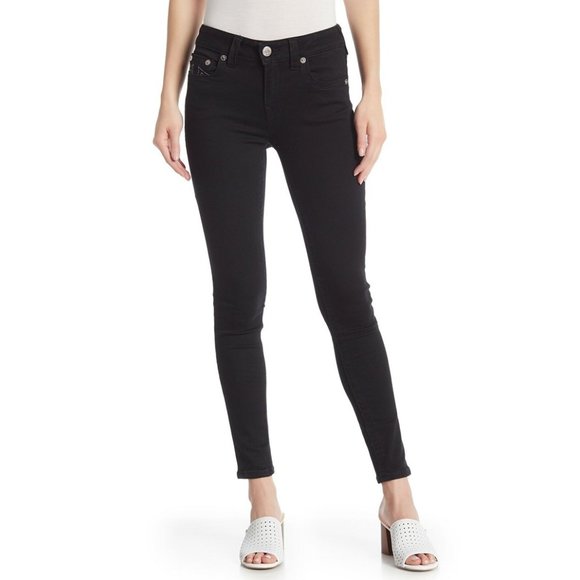 True Religion Women's Jennie Curvy Skinny Fit Stretch Jeans in Body Rinse Black - Picture 2 of 4